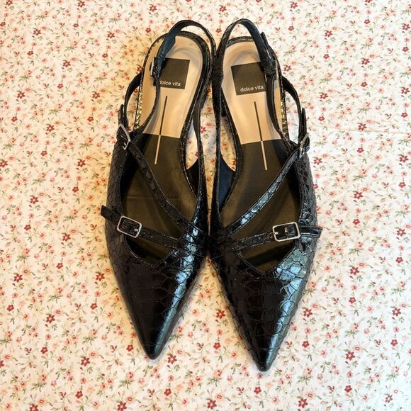 Dolce Vita Women's Pamla Croc Embossed Slingback Flats - Picture 3 of 5